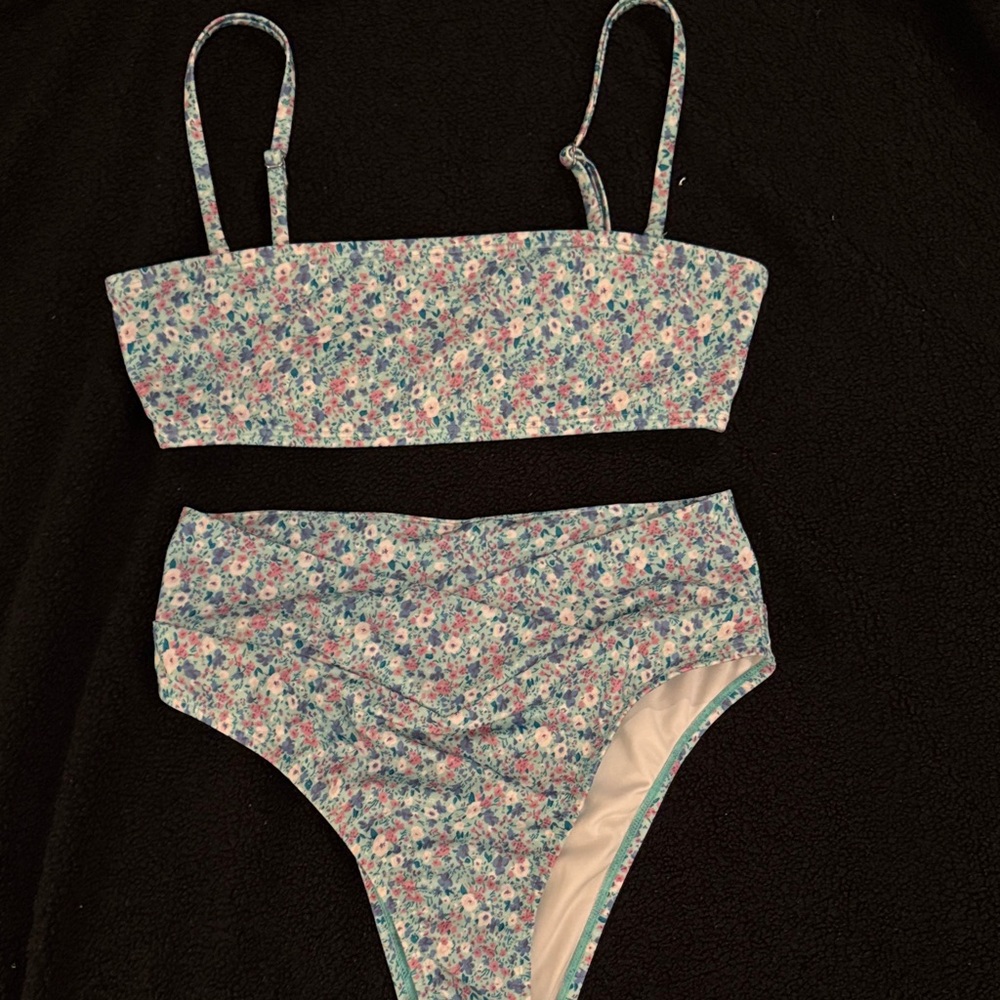 Blue/Pink Floral Bikini Set